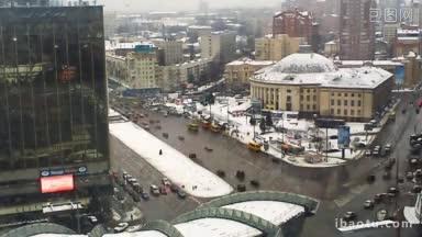 乌克兰基辅的交通延时